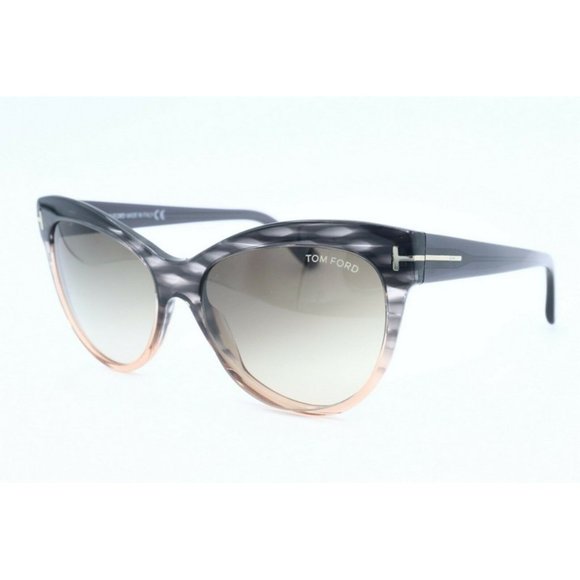 Tom Ford Lily TF 430 20P Cat Eye Gray Sunglasses Gray Gradient Lenses 56mm (B)